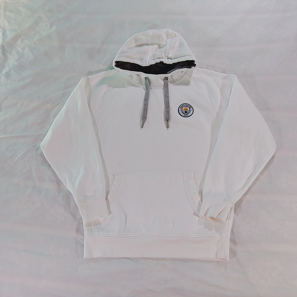 Antigua Manchester City FC Men's Takeover Long sleeve White Hoodie